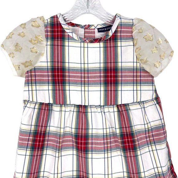 Andy & Evan Plaid Tiered Dress NWT Sz 6Y - Picture 2 of 11